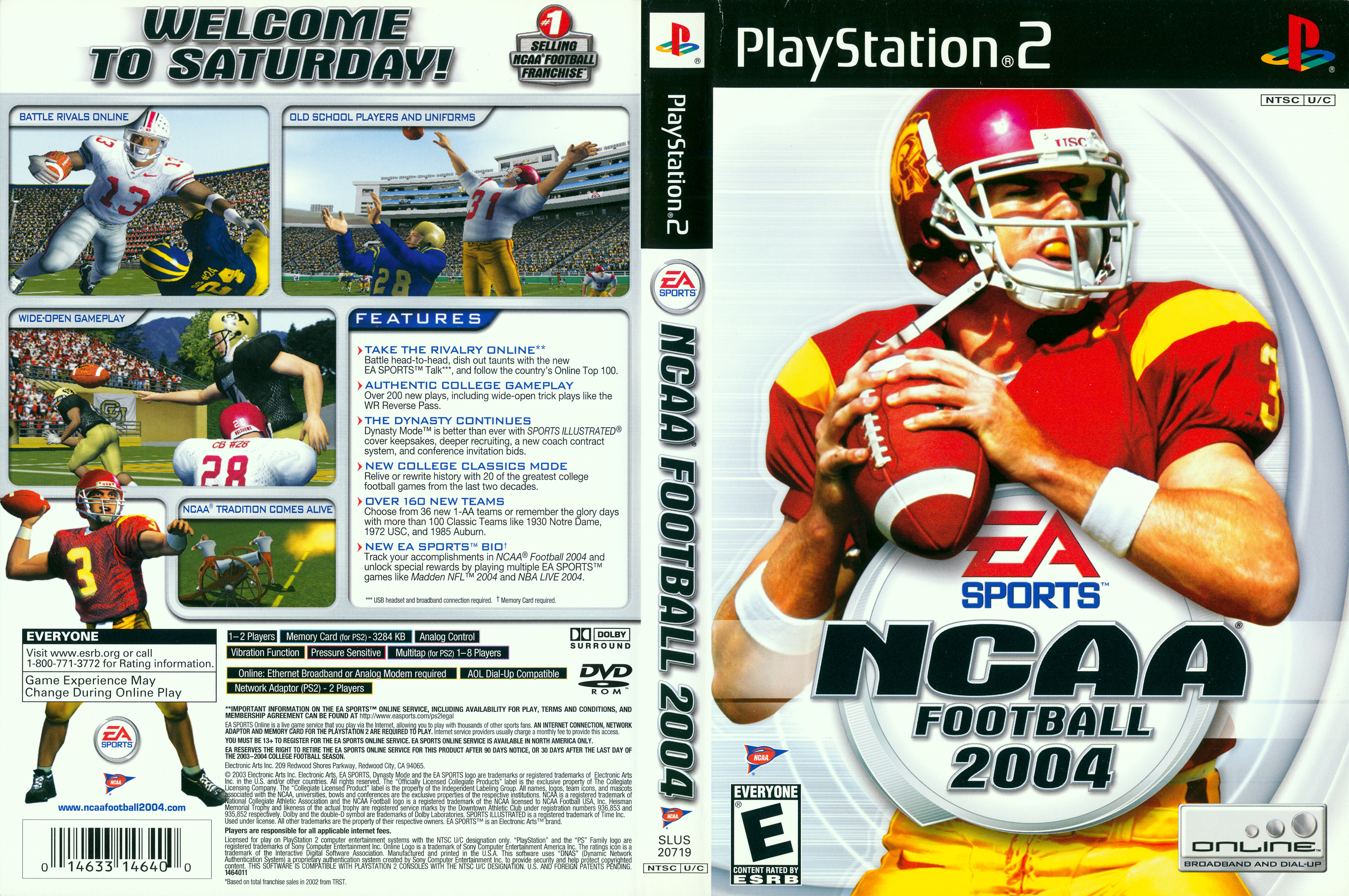 NCAA Football 2004 [SLUS 20719] (Sony PlayStation 2) – Box Scans